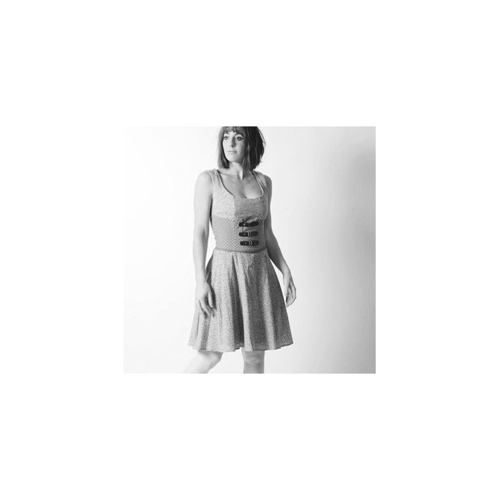 Flared dress with corset yoke - CUSTOM HANDMADE