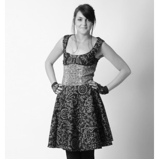 Flared dress with corset yoke - CUSTOM HANDMADE