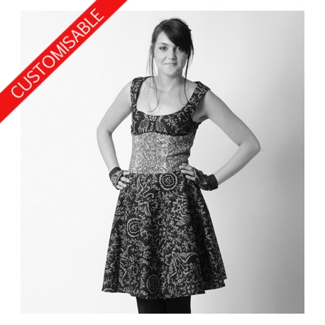 Robe évasée à empiècement corset - PERSONNALISABLE
