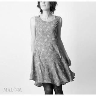 Flared dress with mesh or lace back - CUSTOM HANDMADE