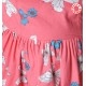 Robe coton rose motifs papillons, bretelles ou petites manches