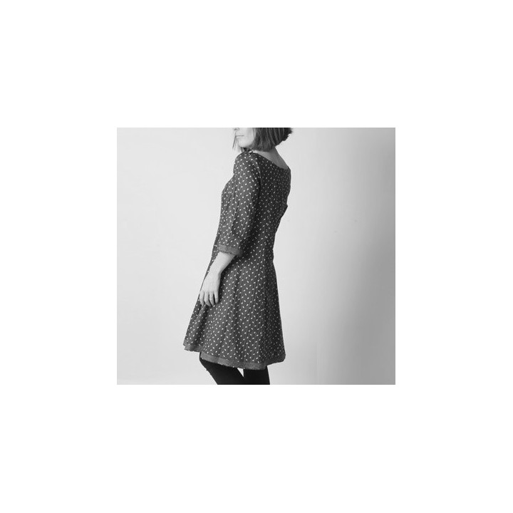 Flared dress with 3/4 or long sleeves - CUSTOM HANDMADE