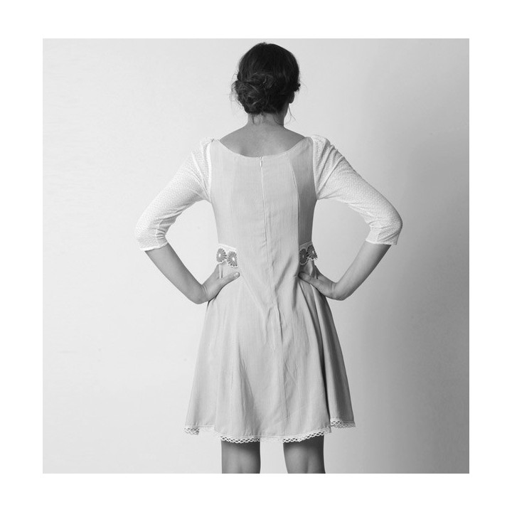 Flared dress with 3/4 or long sleeves - CUSTOM HANDMADE