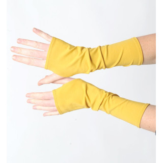 Mustard yellow mens or womens long jersey armwarmers