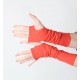 Bright red mens or womens long jersey armwarmers, Red fingerless gloves