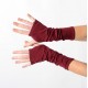 Crimson mens or womens long jersey armwarmers, Dark red fingerless gloves