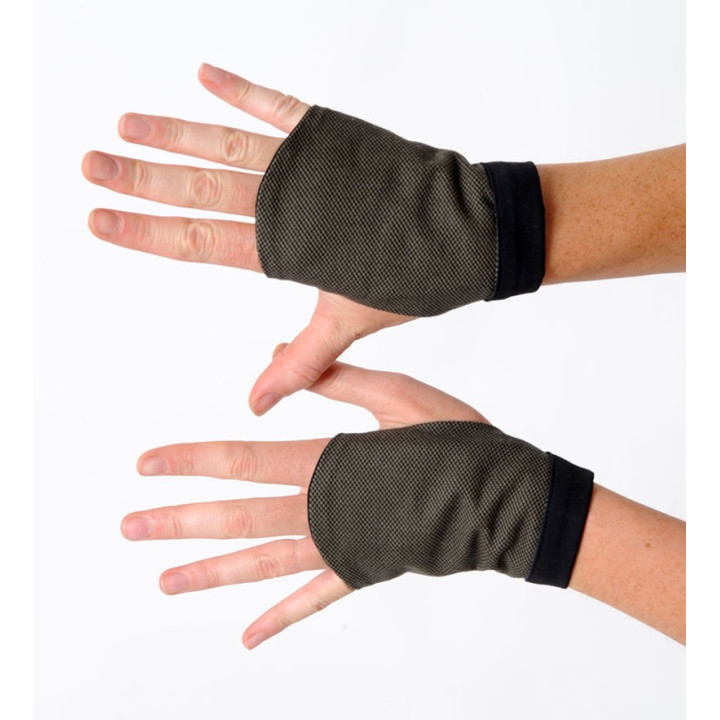 Gantelets mitaines en tissu tweed kaki et noir idée cadeau pour elle