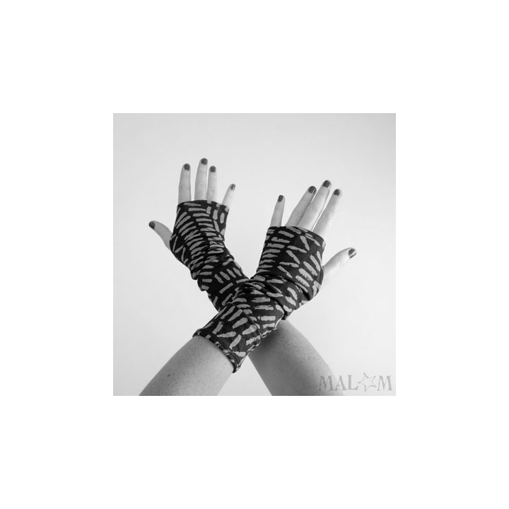 Long stretchy fingerless gloves - CUSTOM HANDMADE