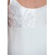 Long white wedding dress with low back neckline and empire waist
