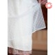Off-white and beige dress, vintage bird print & mesh