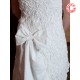 Robe de mariée bustier blanche froissée, noeud au dos