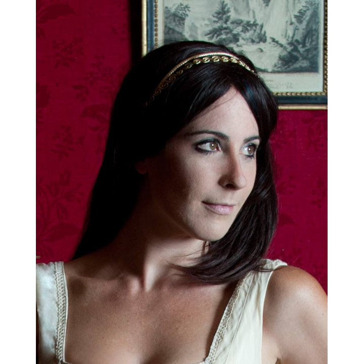 Accessoire fait main coiffure doré, bandeau doré à double rang, accessoire mariage