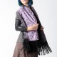 Black designer shawl with leather fringes