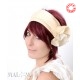 Wide cream silk Headband with large flower