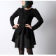 Veste femme made in france noire hiver originale forme redingote