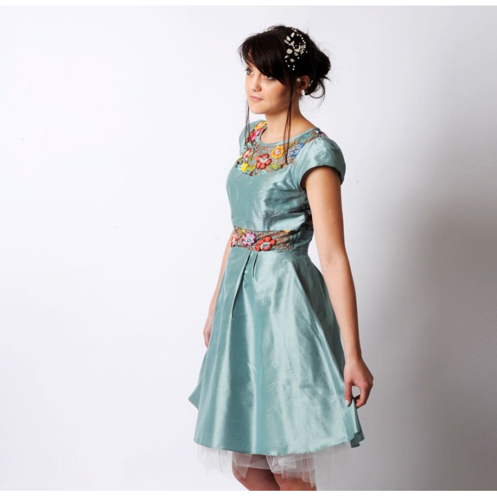 Unique blue designer wedding dress