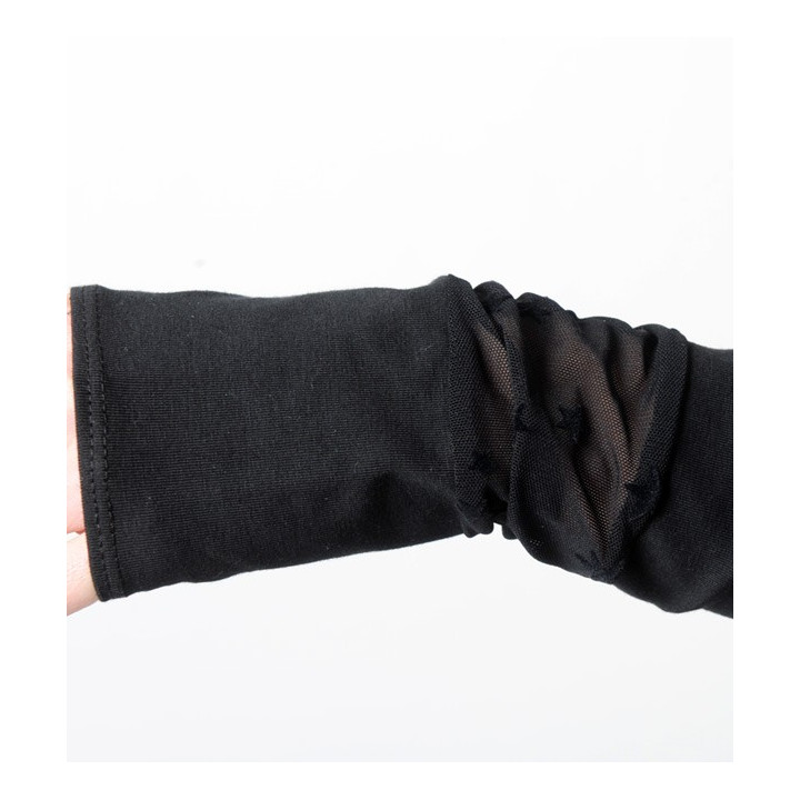 Mitaines noires originales femme, résille étoile