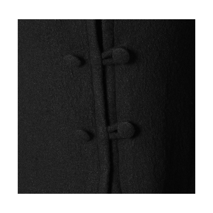 Black boiled wool swallowtail jacket