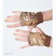 Womens short brown fingerless gloves