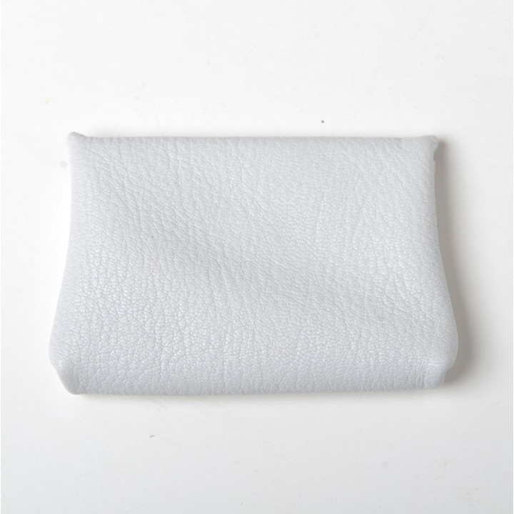 White leather small pouch for cards or coins