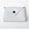 White leather small pouch for cards or coins