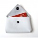 White leather small pouch for cards or coins