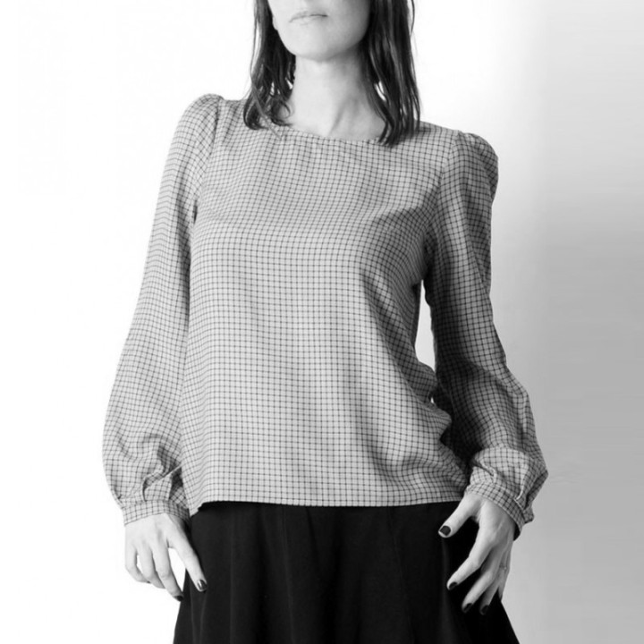 Supple womens blouse with long sleeves - CUSTOM HANDMADE