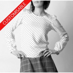 Supple womens blouse with long sleeves - CUSTOM HANDMADE