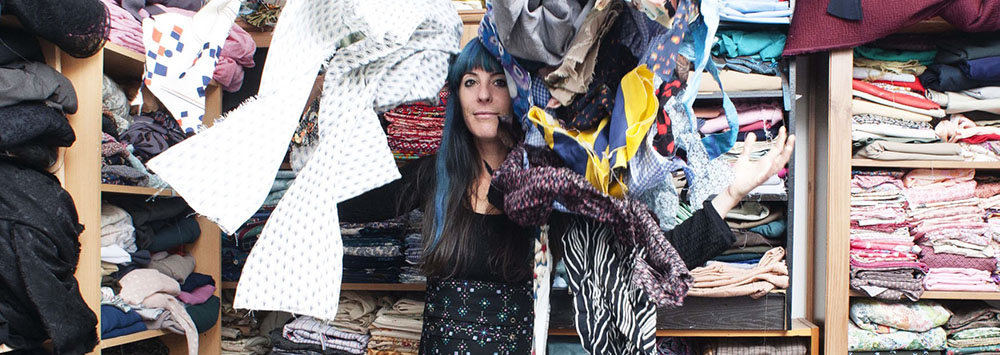 Marie Remise, MALAM clothing designer in her workshop in Burgundy, France